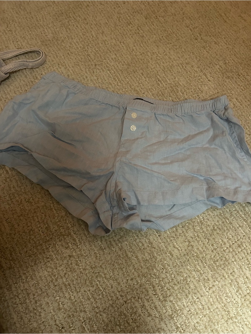Brandy Melville Light Blue Button-Front Lounge Shorts